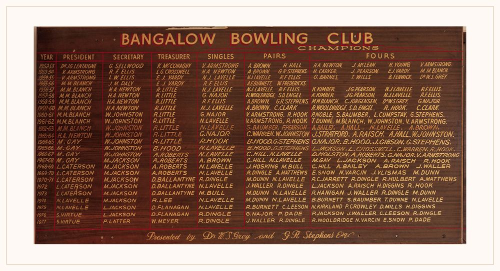 Bangalow Bowling Club champions